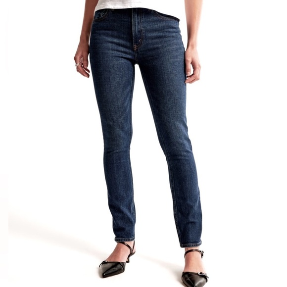 Abercrombie & Fitch Skinny jeans Dark wash Hidden button fly Mid rise Women’s 28 - Picture 15 of 15